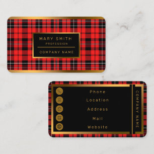 Traditional Red Plaid Tartan Popular Collection Business Card