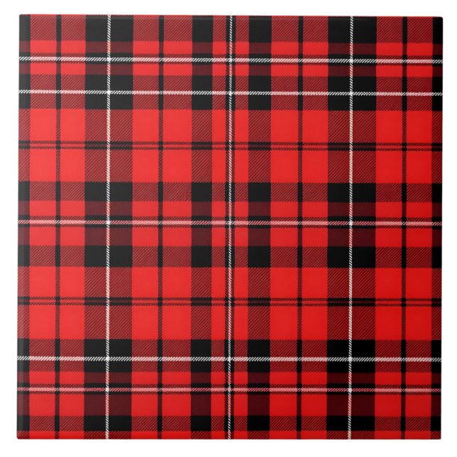 Traditional Red Plaid Tartan Popular Collection Tile (Front)