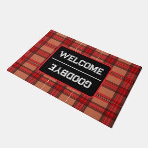 Traditional Red Plaid Tartan Trendy Collection Doormat