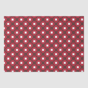 Traditional Red White and Green Christmas Pattern Tissue Paper