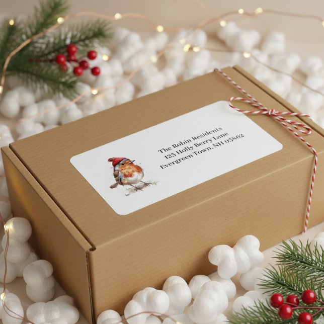 Traditional Robin Christmas Mailing Style Label (Creator Uploaded)