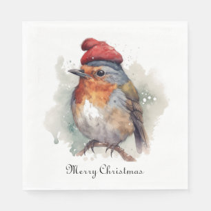 Traditional Robin Christmas Table Charm Napkin