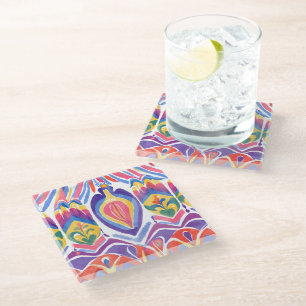 traditional Romanian decor Glass Coaster