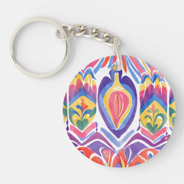 traditional Romanian decor Key Ring (Front)