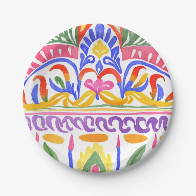 traditional Romanian decor Paper Plate (Front)