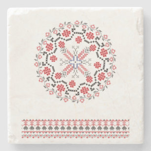 Traditional Romanian folk art motifs Romania 1 Stone Coaster