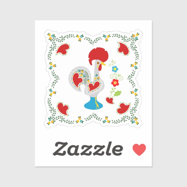 Traditional rooster of Barcelos in white (Sheet)
