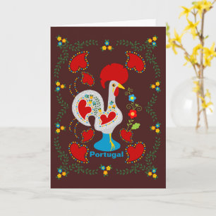 Traditional Rooster of Barcelos in white Card