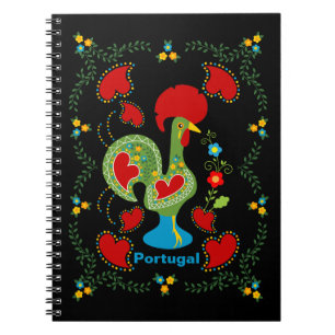 Traditional rooster of Barcelos in white Poster Ca Notebook