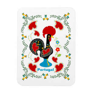 Traditional Rooster of Portugal in black Magnet