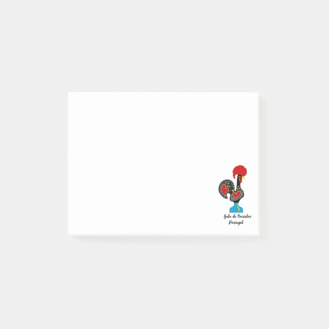 Traditional Rooster of Portugal in black Post-it Notes (Front)