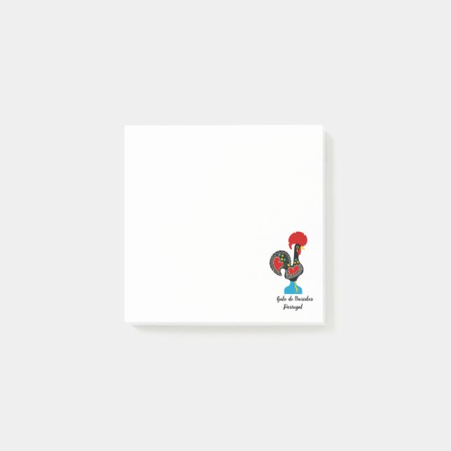 Traditional Rooster of Portugal in black Post-it Notes (Front)