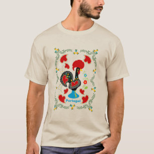 Traditional Rooster of Portugal in black T-Shirt
