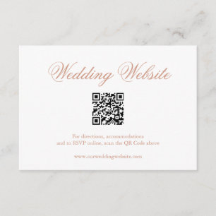 Traditional Rose Gold QR Code Elegant Wedding Enclosure Card
