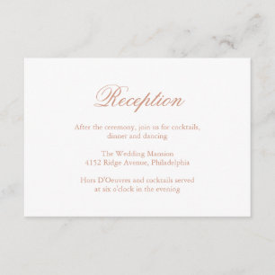 Traditional Rose Pink Formal Elegant Wedding Enclosure Card