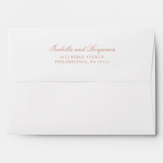 Traditional Rose Pink Formal Elegant Wedding Envelope (Back (Top Flap))