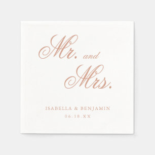 Traditional Rose Pink Formal Elegant Wedding Napkin