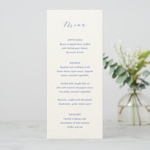 Traditional Royal Blue Elegant Wedding Menu