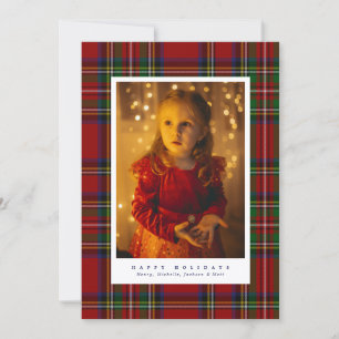 Traditional Royal Stewart Tartan Plaid Photo Holiday Card