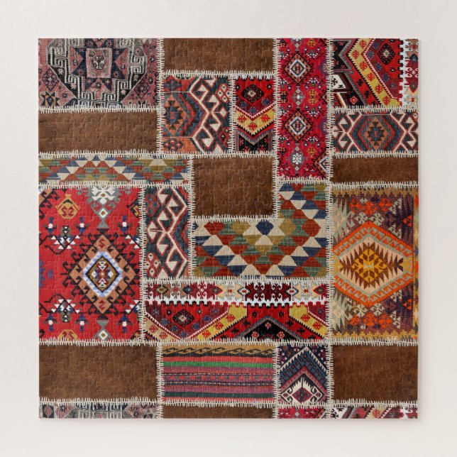Traditional Rug Patchwork: Decorative Carpet Décor Jigsaw Puzzle (Vertical)