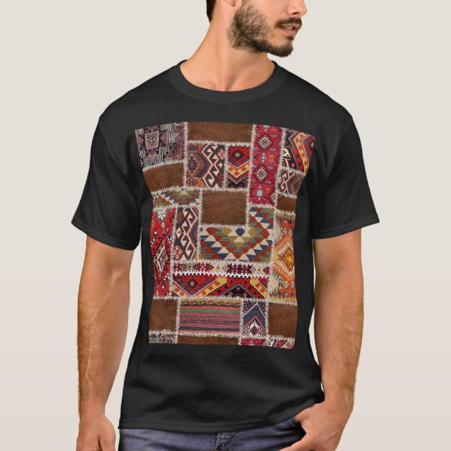 Traditional Rug Patchwork: Decorative Carpet Décor T-Shirt (Front)