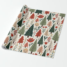 Traditional rustic Christmas tree pattern