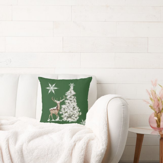 Traditional Rustic  Merry Christmas  Cushion (Couch)