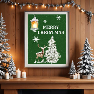 Traditional Rustic  Merry Christmas Poster