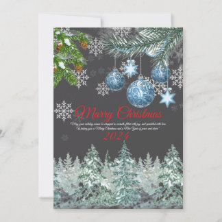 Traditional Rustic Winter Christmas Holiday Card