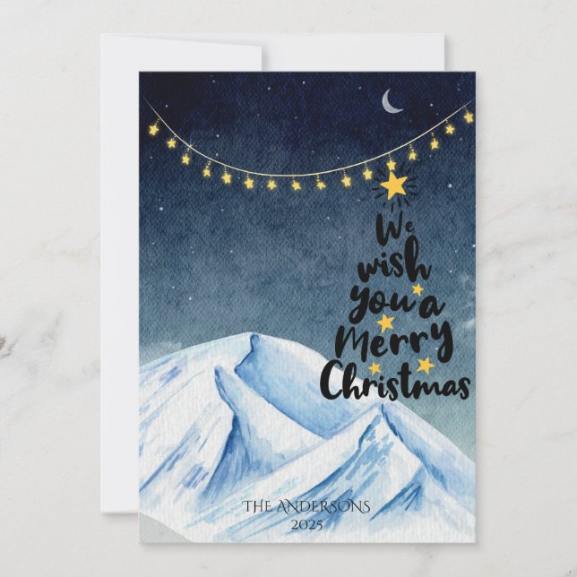 traditional rustic winter merry christmas card (Front)
