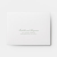 Traditional Sage Green Formal Elegant RSVP Wedding