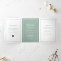 Traditional Sage Green QR Code Timeless Wedding