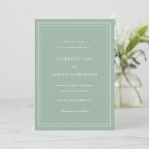 Traditional Sage Green Timeless Wedding Save The Date