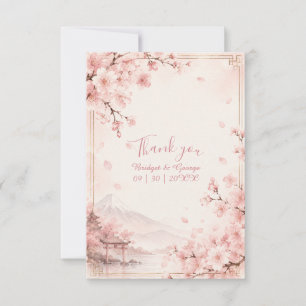 Traditional Sakura Wedding Mount fuji Elegance Thank You Card