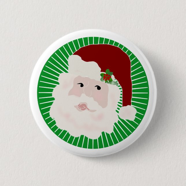 Traditional Santa 6 Cm Round Badge (Front)