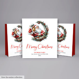 Traditional Santa Claus Cozy Red Green Gift Bag