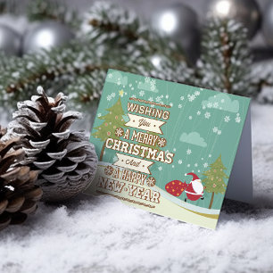 Traditional Santa Claus Journey Holiday Card