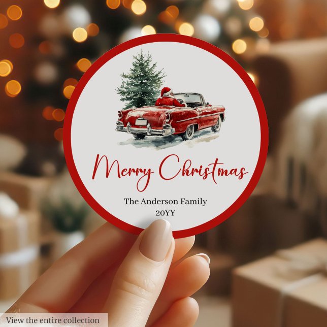 Traditional Santa Claus Vintage Holiday Sticker (Traditional Santa Claus Vintage Holiday Sticker)