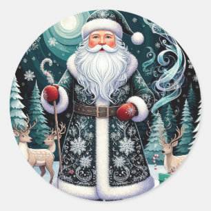 🎁Traditional Santa Winter Scene Christmas Sticker