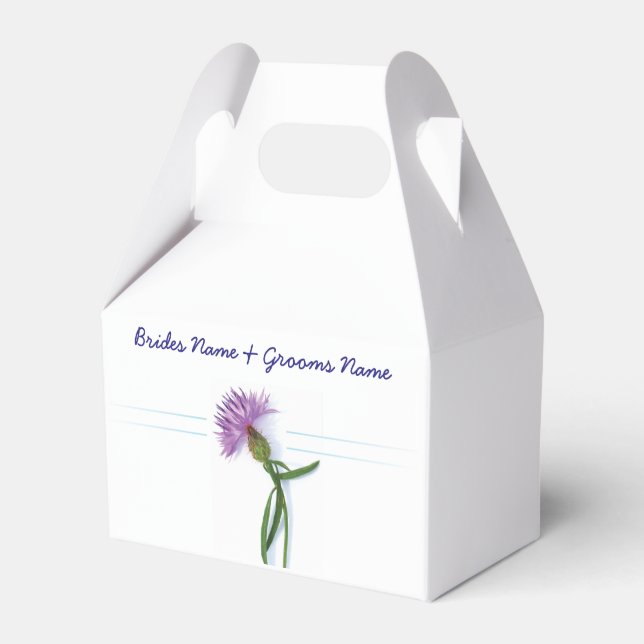 Traditional Scottish and Celtic Wedding Thistle Th Favour Box (Front Side)