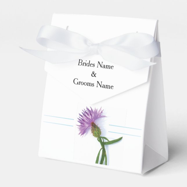 Traditional Scottish and Celtic Wedding Thistle Th Favour Box (Front Side)