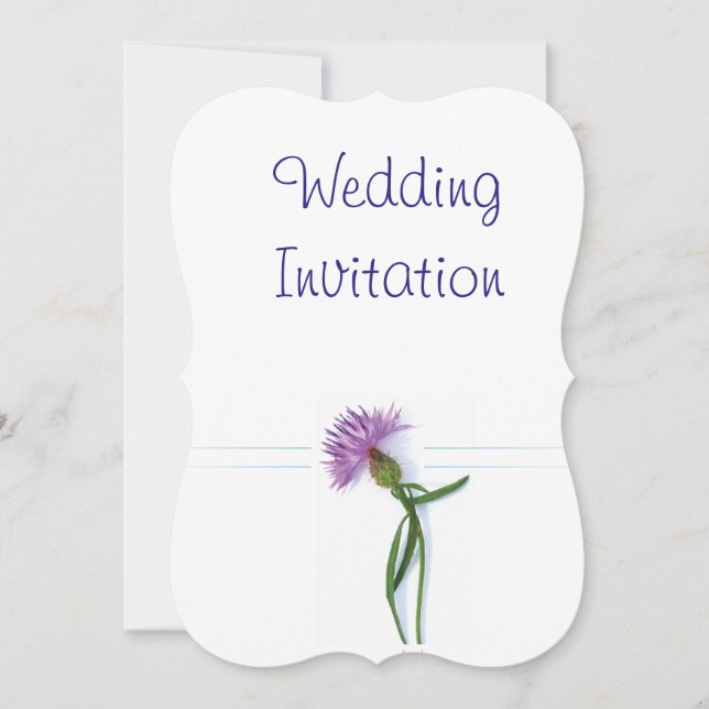 Traditional Scottish and Celtic Wedding Thistle Th Invitation (Front)