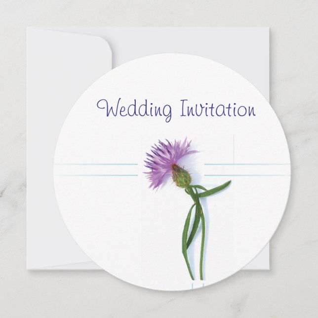 Traditional Scottish and Celtic Wedding Thistle Th Invitation (Front)