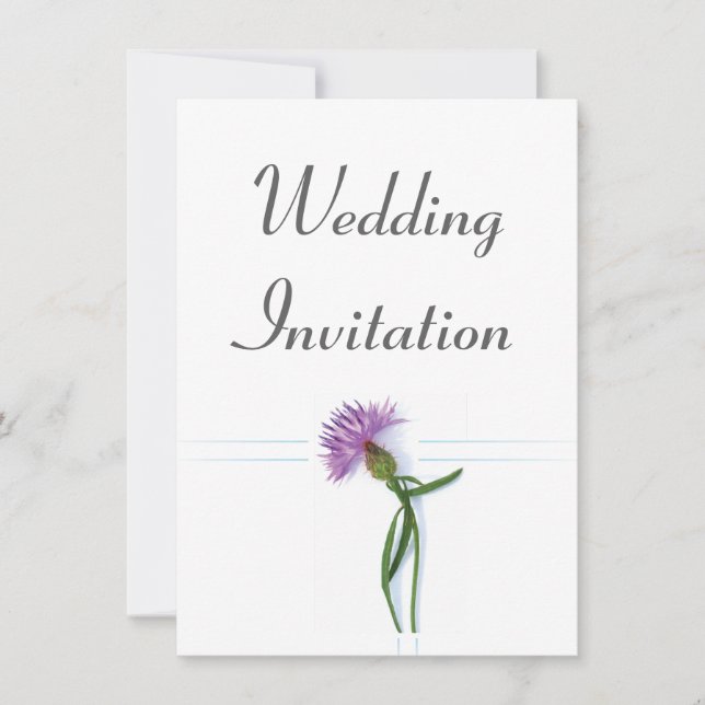 Traditional Scottish and Celtic Wedding Thistle Th Invitation (Front)