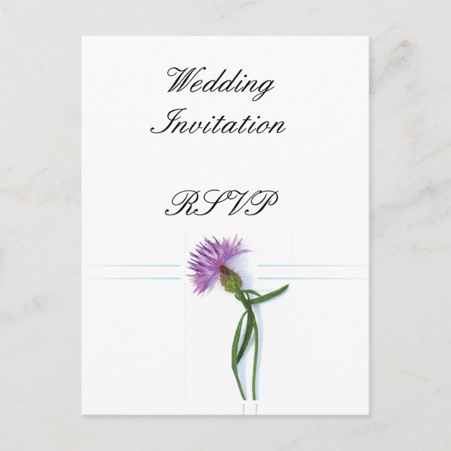 Traditional Scottish and Celtic Wedding Thistle Th Invitation Postcard (Front)