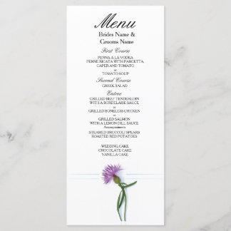 Traditional Scottish and Celtic Wedding Thistle Th Menu