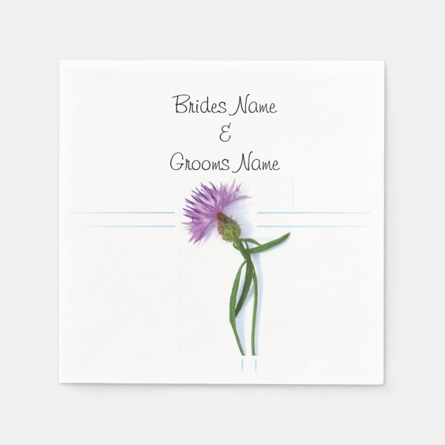 Traditional Scottish and Celtic Wedding Thistle Th Napkin (Front)