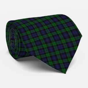 Traditional Scottish Black Watch Tartan Plaid Tie