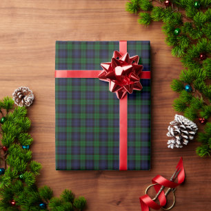 Traditional Scottish Black Watch Tartan Plaid Wrapping Paper