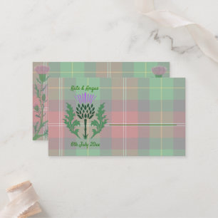 Traditional Scottish Tartan and Scotland Thistle Place Card